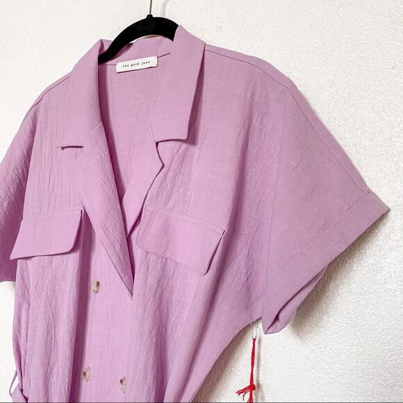 The Good Jane Lilac Field Belted Dress Sample Size Medium - Picture 2 of 10